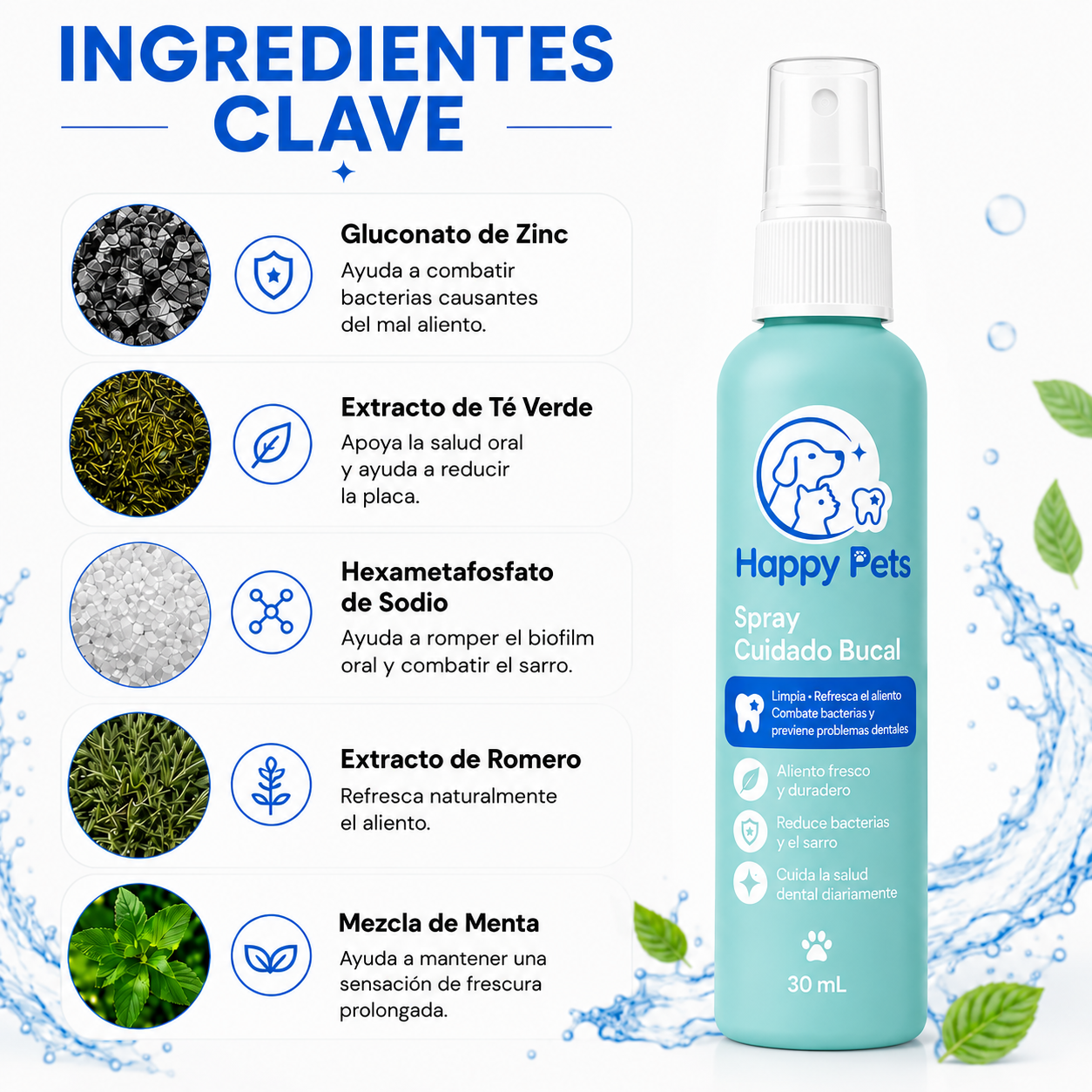 Spray bucal para mascotas 30 mL