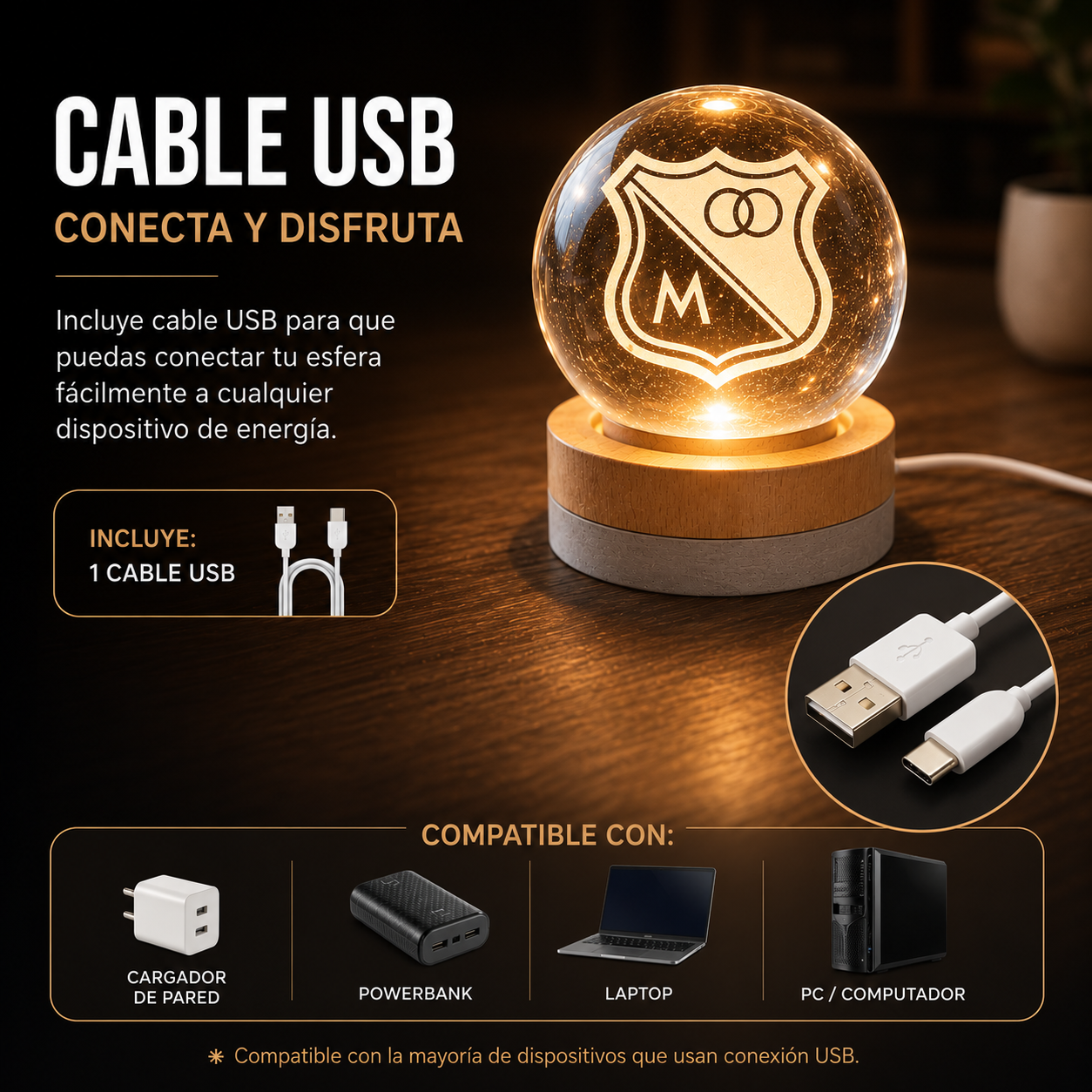 Esfera de Millonarios luz calida